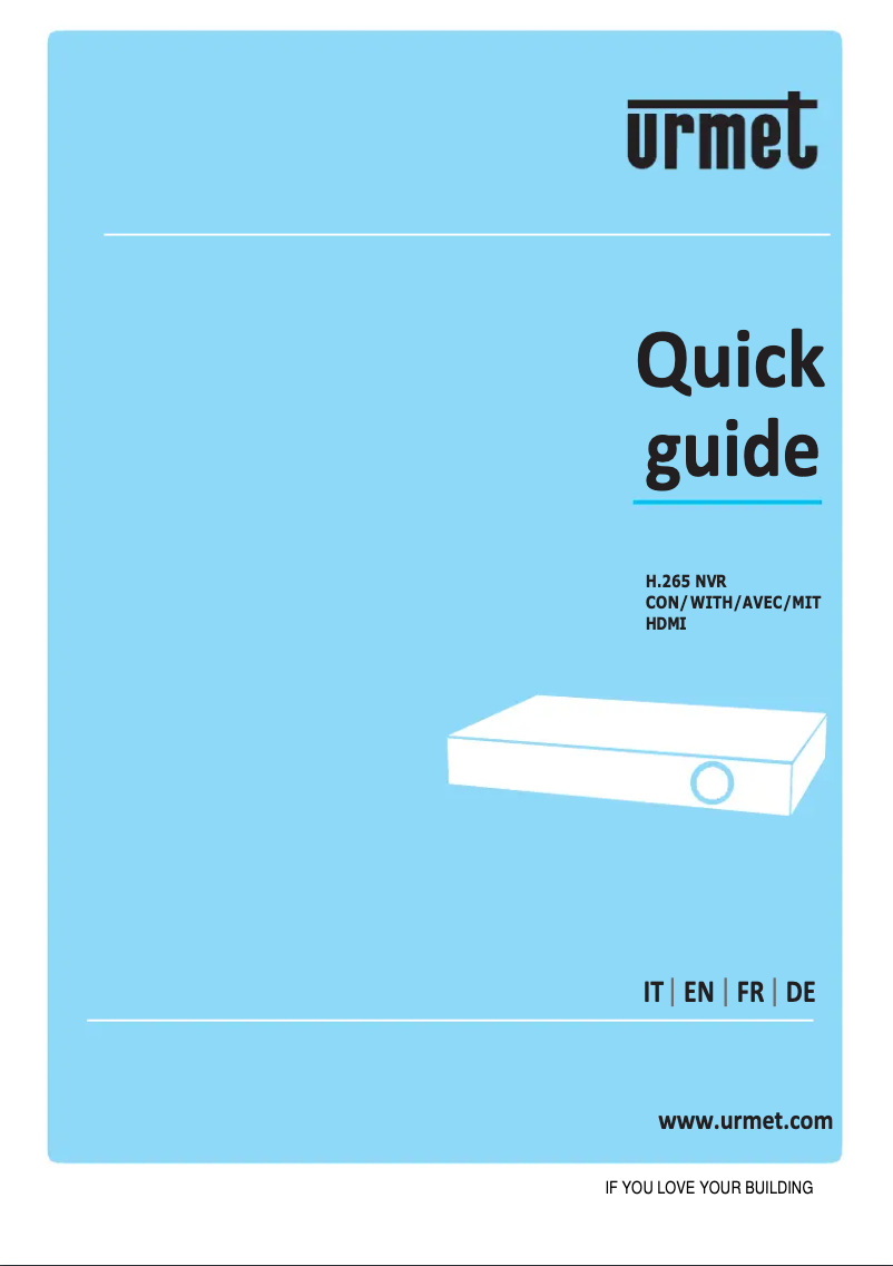 Imagen de la primera página del manual del dispositivo NVR 1098/334