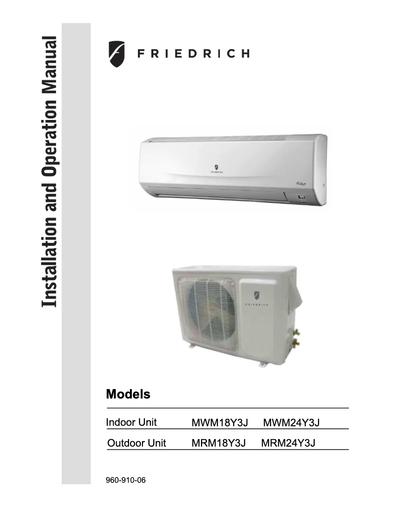 Página 1 del manual Manual de usuario Friedrich FSHSR09A1A