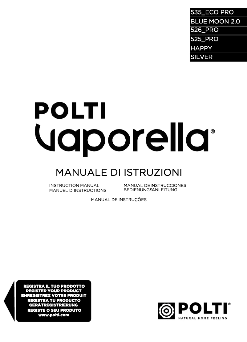 Página 1 del manual Manual de usuario Polti Vaporella 525 Pro