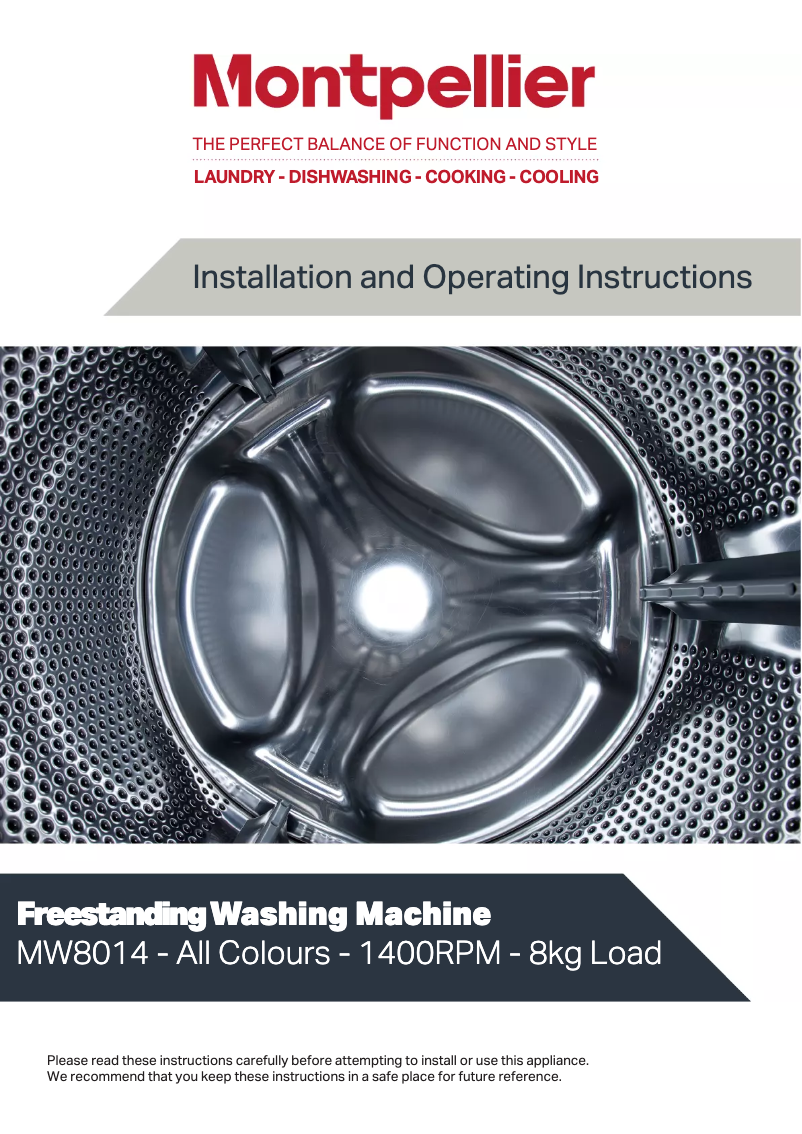 Página 1 del manual Manual de usuario Montpellier MW8014K
