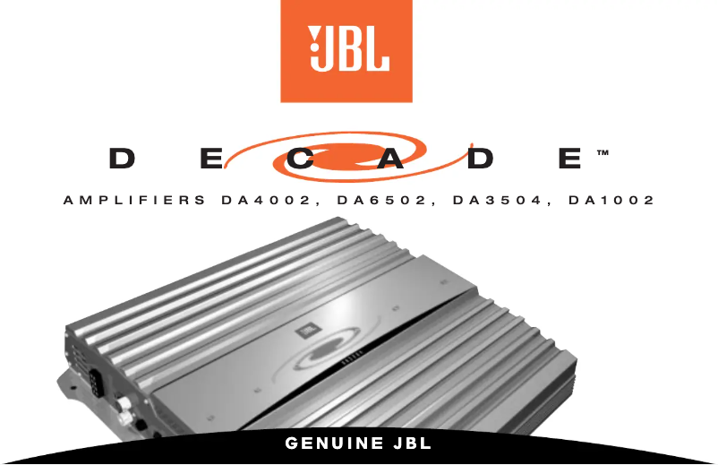 Página 1 del manual Manual de usuario JBL DA3504