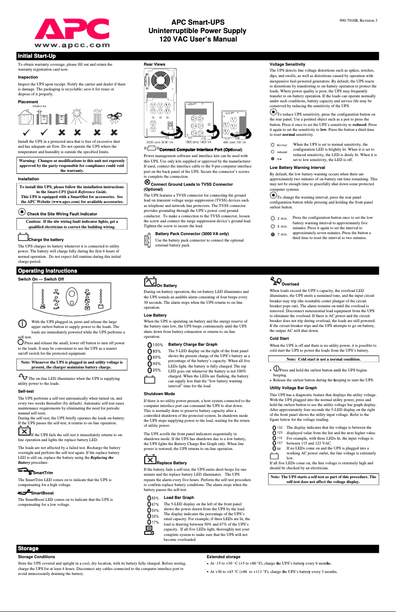 Página 1 del manual Manual de usuario APC SU1400NET