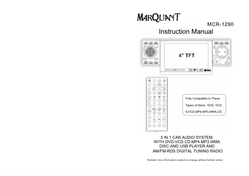 Imagen de la primera página del manual del dispositivo MCR-1290