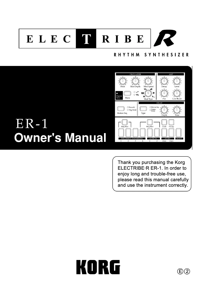 Imagen de la primera página del manual del dispositivo Electribe R
