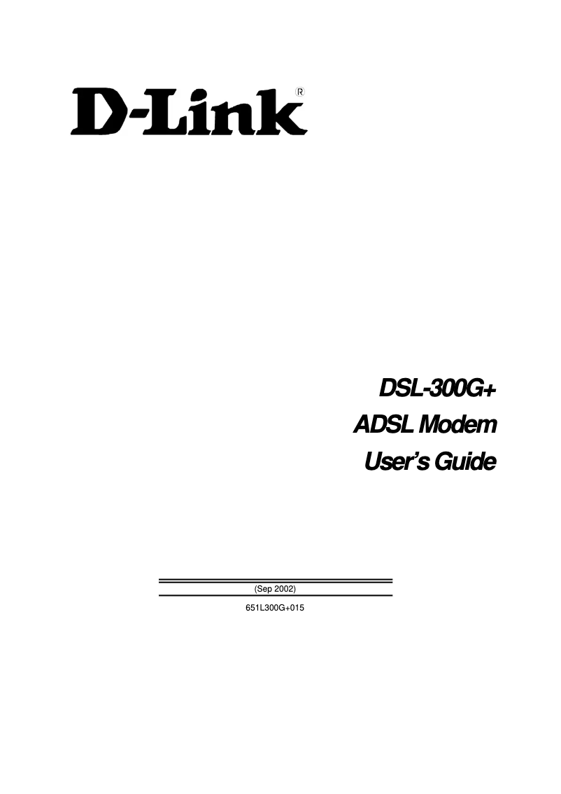 Imagen de la primera página del manual del dispositivo DSL-300G+