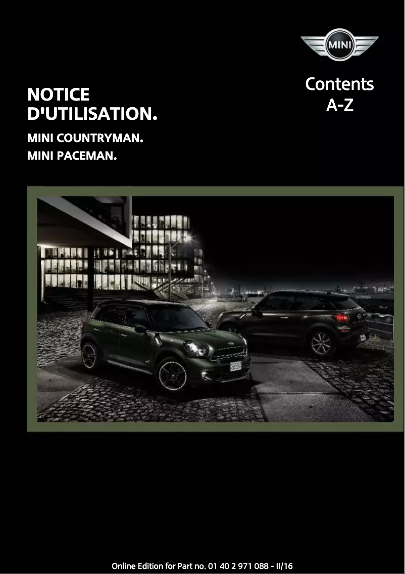 Página 1 del manual Manual de usuario Mini Countryman (2016)