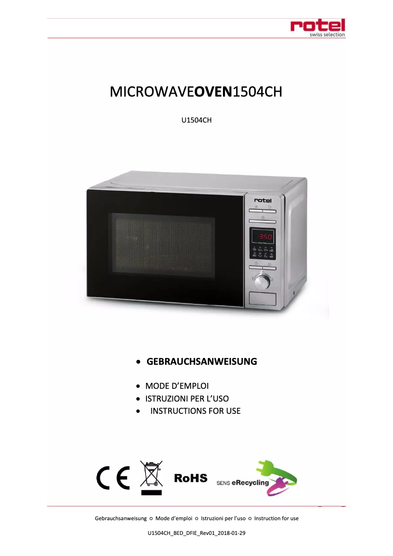 Imagen de la primera página del manual del dispositivo U1504CH