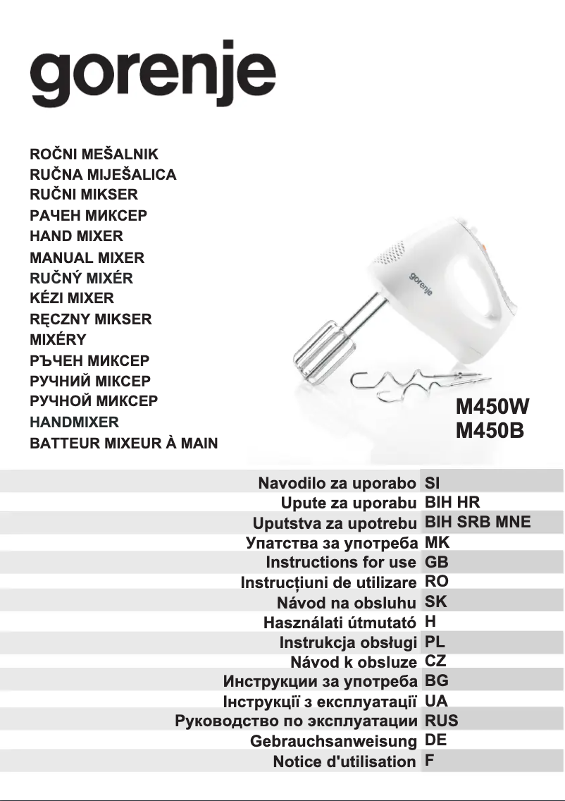 Página 1 del manual Manual de usuario Gorenje M450B