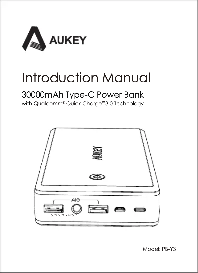 Página 1 del manual Manual de usuario Aukey PB-Y3