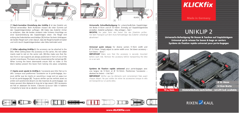 Página 1 del manual Manual de usuario Rixen&Kaul UNIKLIP 2