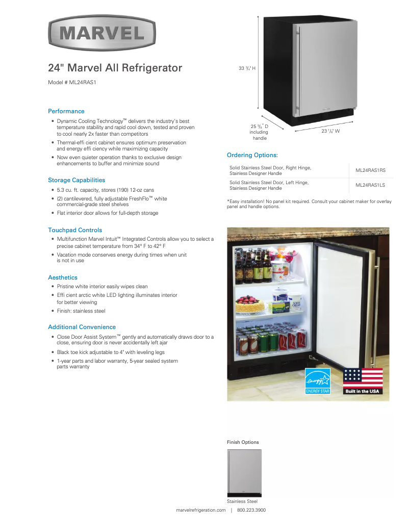 Página 1 del manual Manual de usuario Marvel Professional ML24RA1L