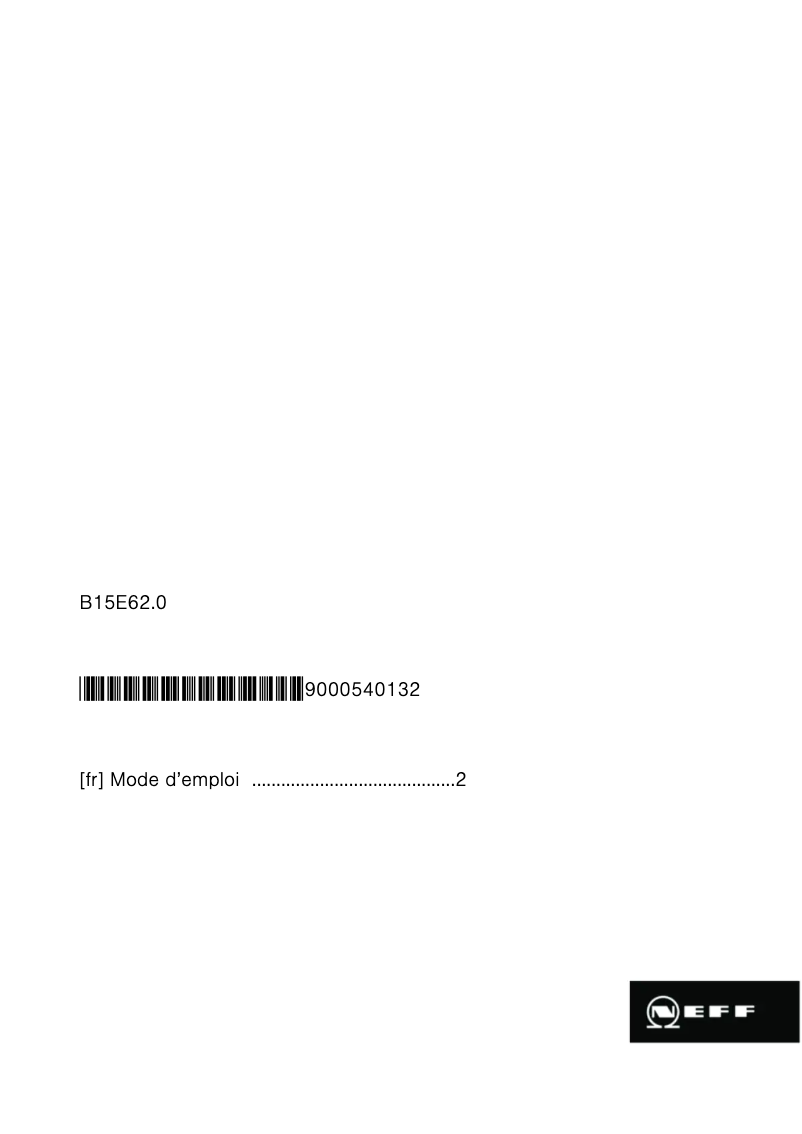 Imagen de la primera página del manual del dispositivo B15E62N0