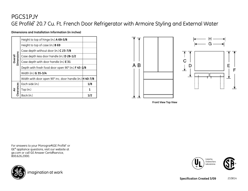 Imagen de la primera página del manual del dispositivo PGCS1PJYSS