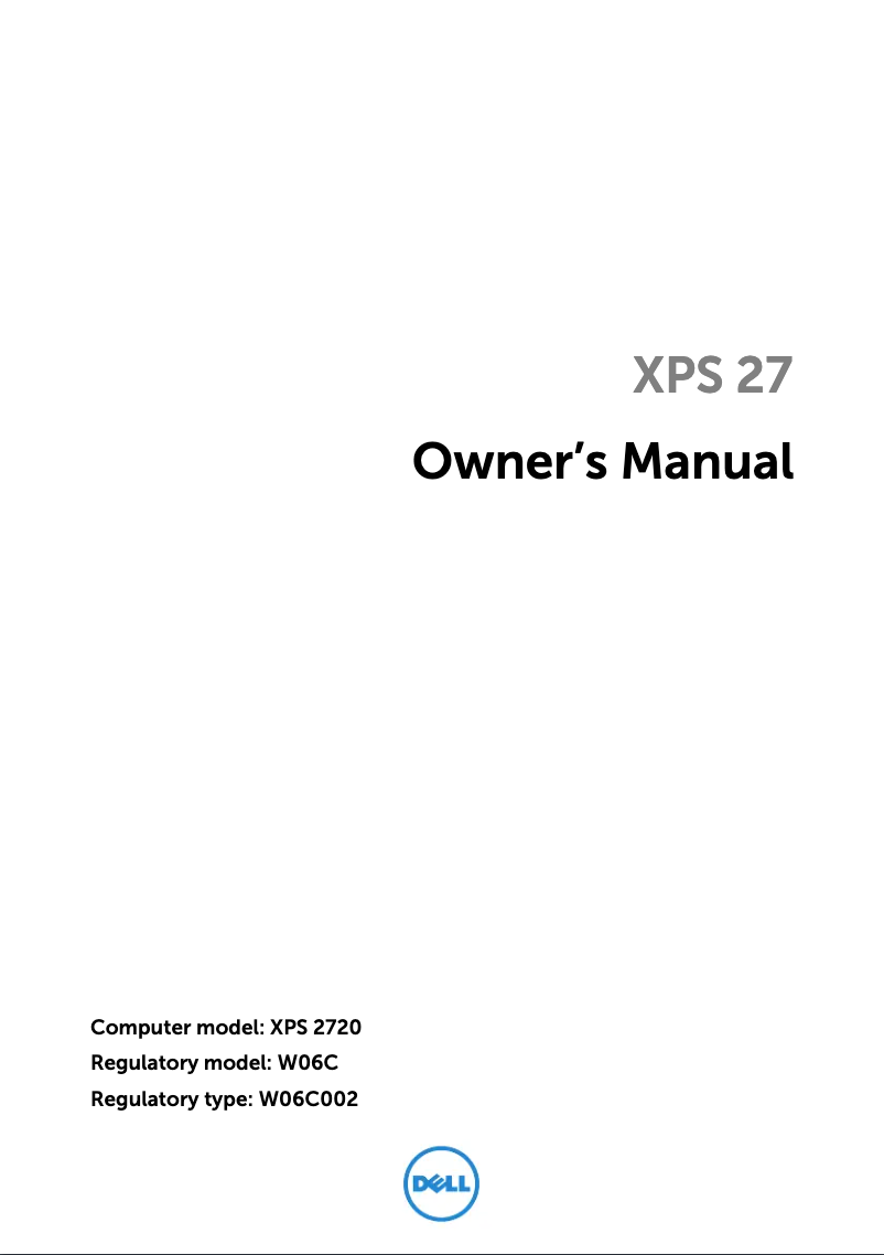Página 1 del manual Manual de usuario Dell XPS 27 2720