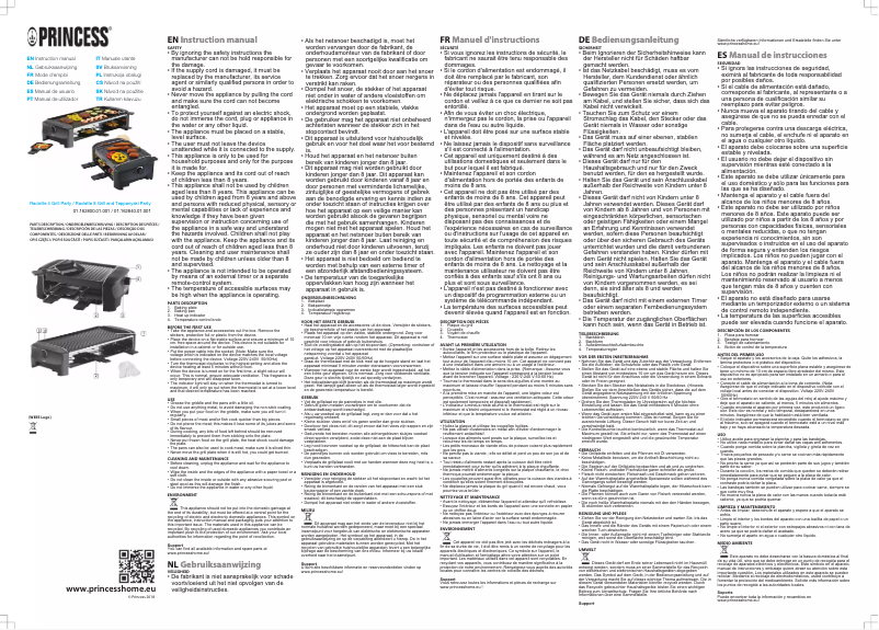 Página nº 1 - Manual de usuario Princess 8 Grill and Teppanyaki Party 162840