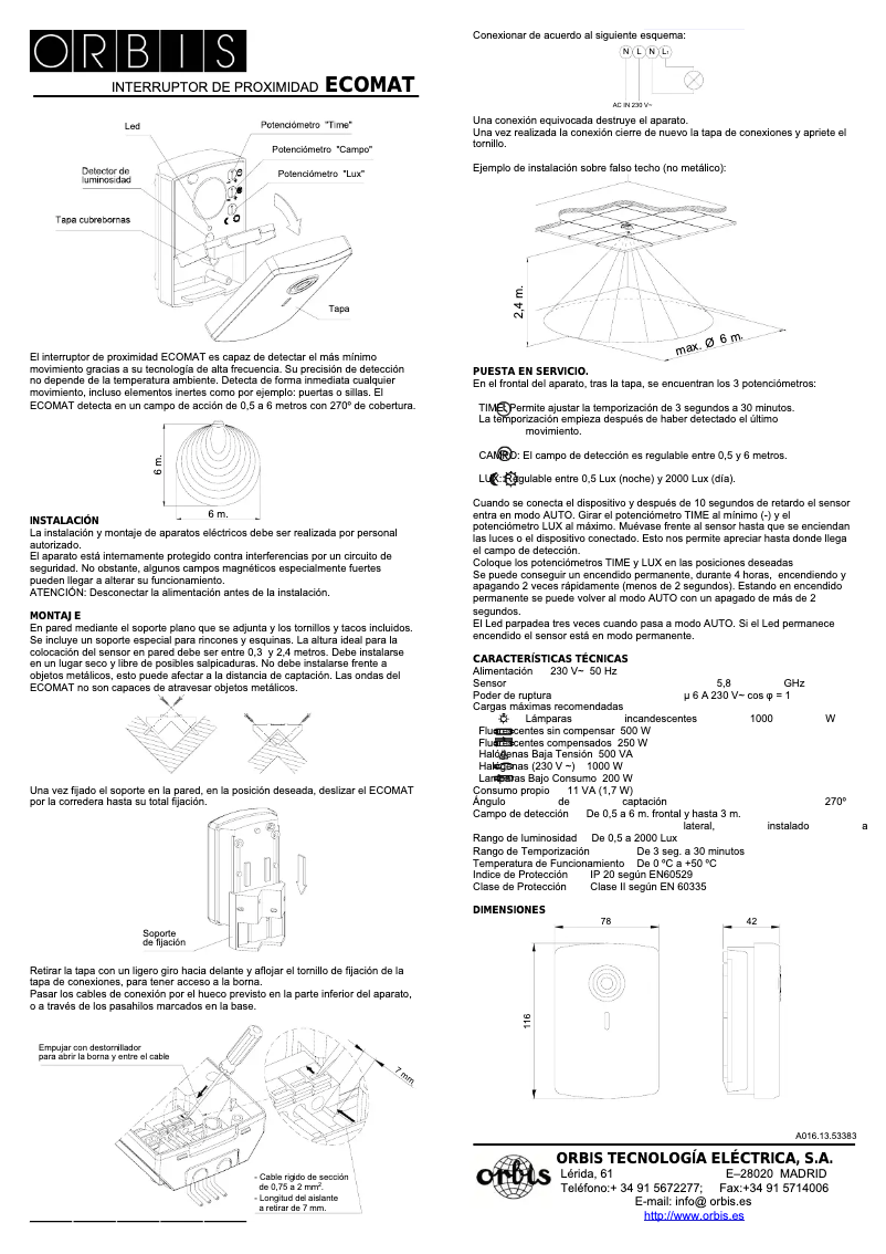 Página 1 del manual Manual de usuario Orbis Ecomat
