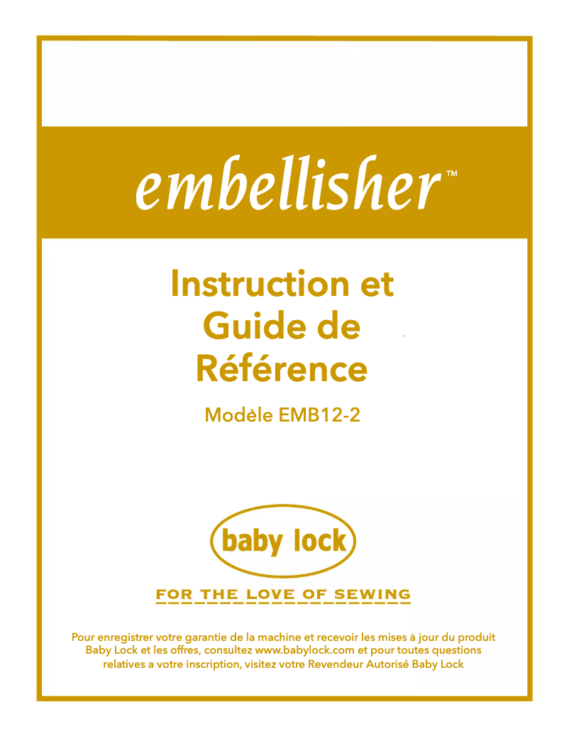 Página 1 del manual Manual de usuario Baby Lock Embellisher