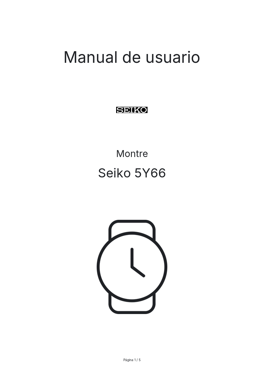 Imagen de la primera página del manual del dispositivo 5Y66