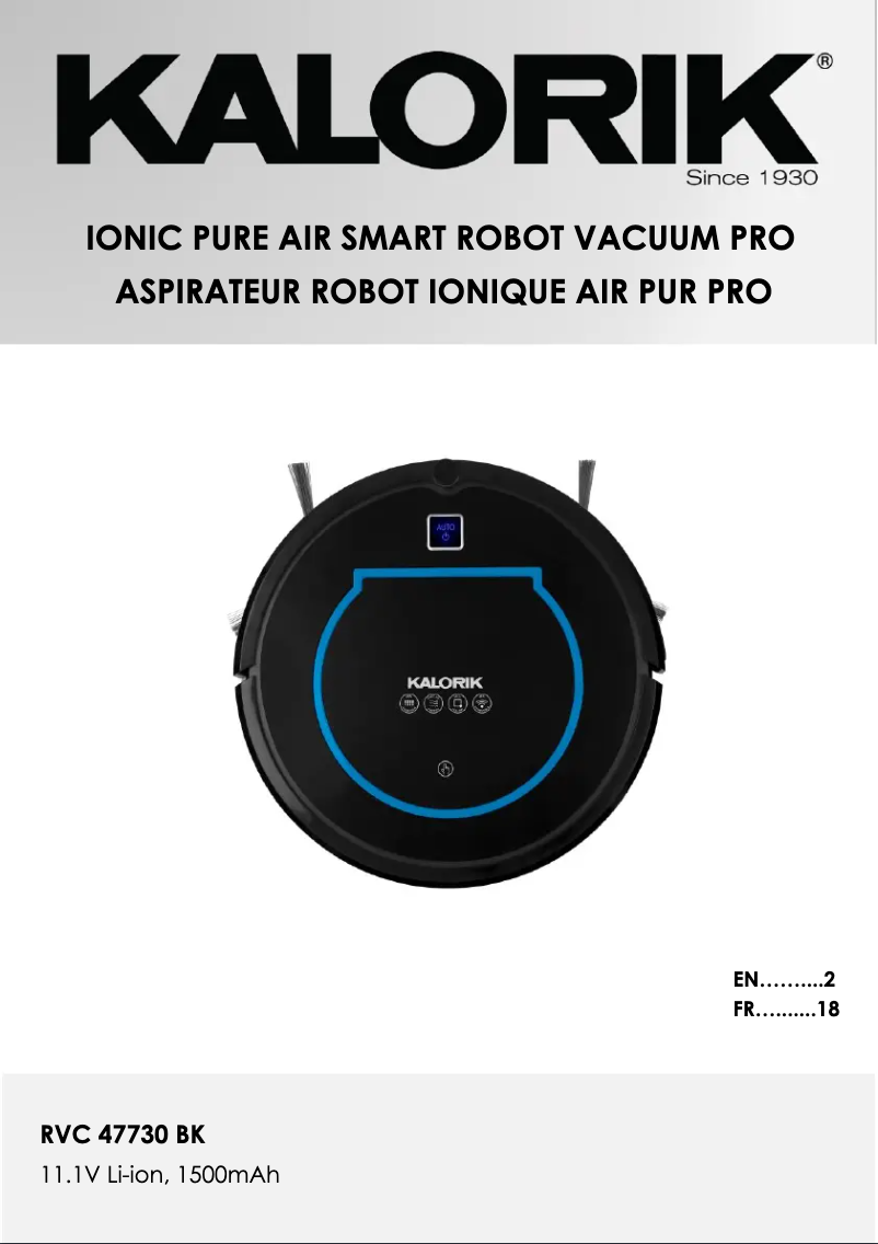 Página 1 del manual Manual de usuario Kalorik RVC 47730