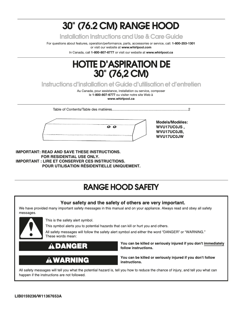 Imagen de la primera página del manual del dispositivo WVU17UC0JB