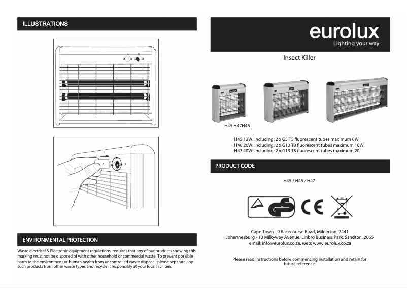 Página 1 del manual Manual de usuario Eurolux H45