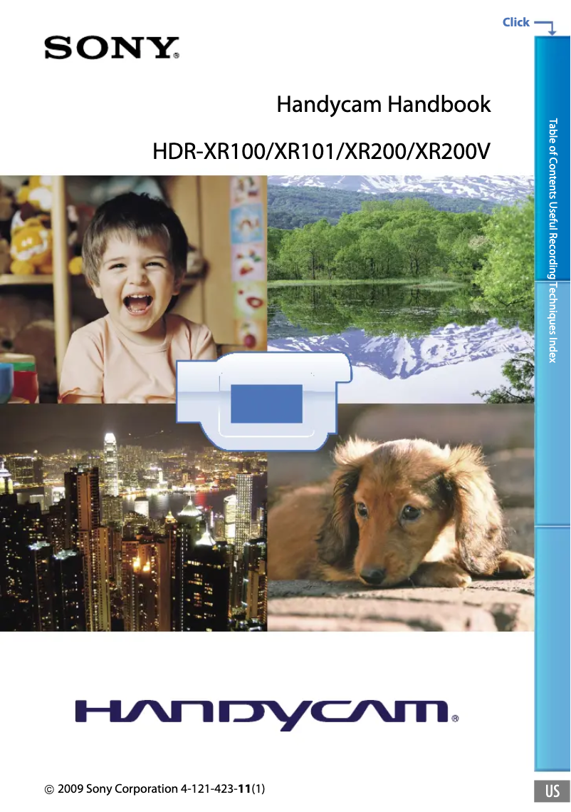 Imagen de la primera página del manual del dispositivo HDR-XR100