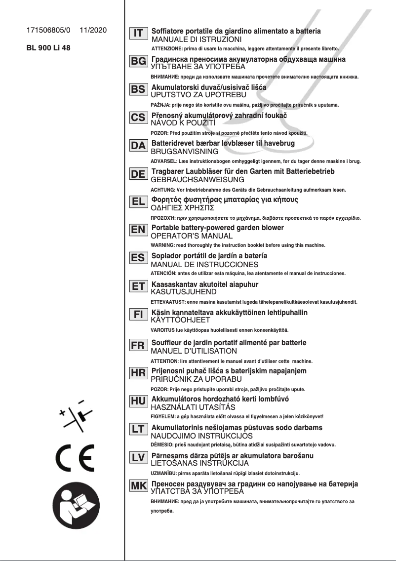 Imagen de la primera página del manual del dispositivo BL 900e