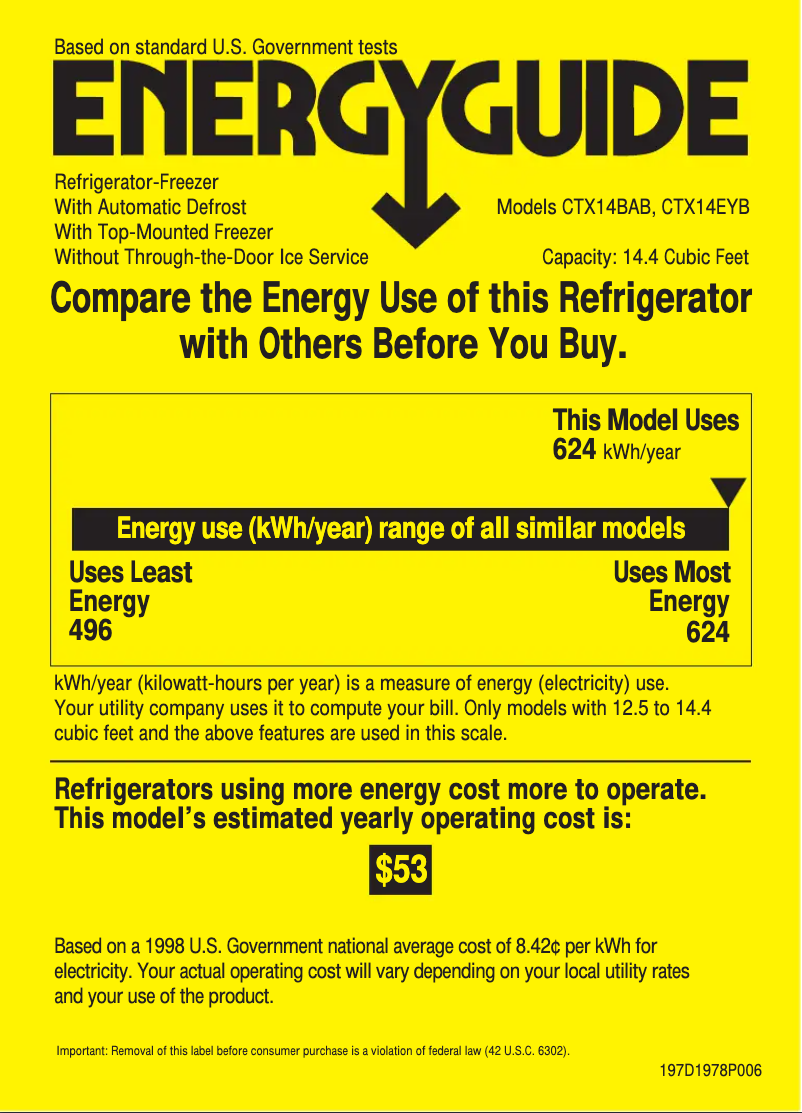 Imagen de la primera página del manual del dispositivo CTX14BABWW