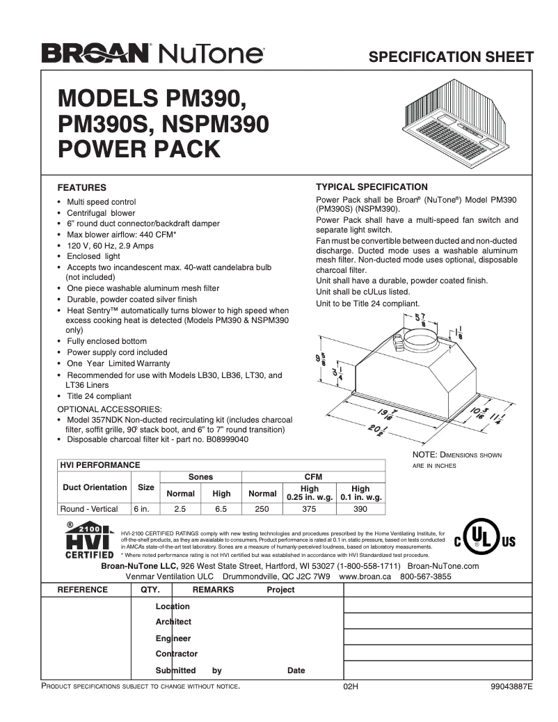 Imagen de la primera página del manual del dispositivo PM390