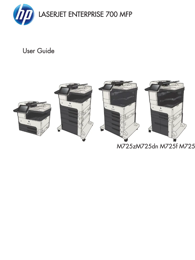 Imagen de la primera página del manual del dispositivo LaserJet Enterprise MFP M725z