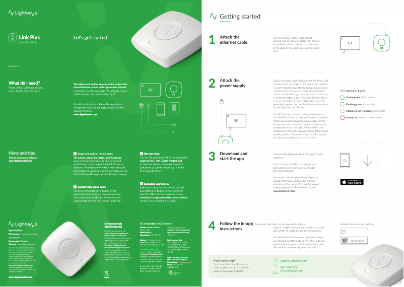 Página 1 del manual Manual de usuario Lightwave Link Plus