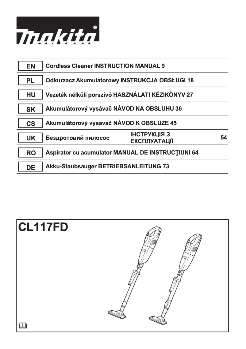 Imagen de la primera página del manual del dispositivo CL117FD