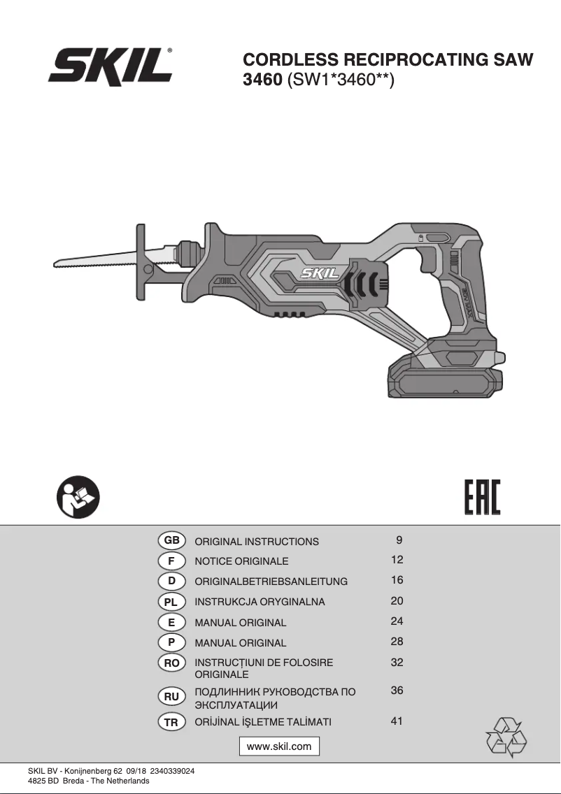 Imagen de la primera página del manual del dispositivo 3460 CA