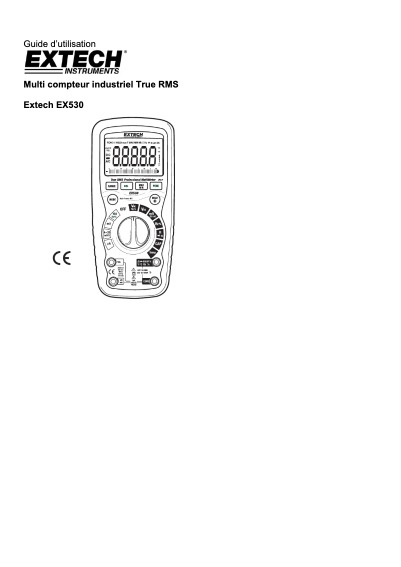 Imagen de la primera página del manual del dispositivo EX530