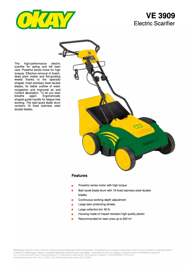 Página 1 del manual Manual de usuario OKAY VE 3909