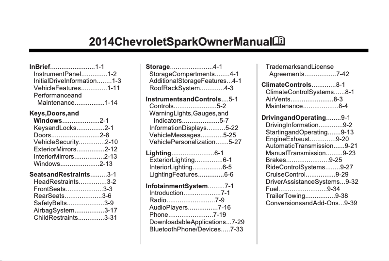 Imagen de la primera página del manual del dispositivo Spark (2014)