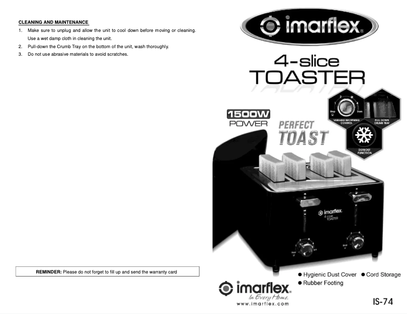 Página 1 del manual Manual de usuario Imarflex IS-74