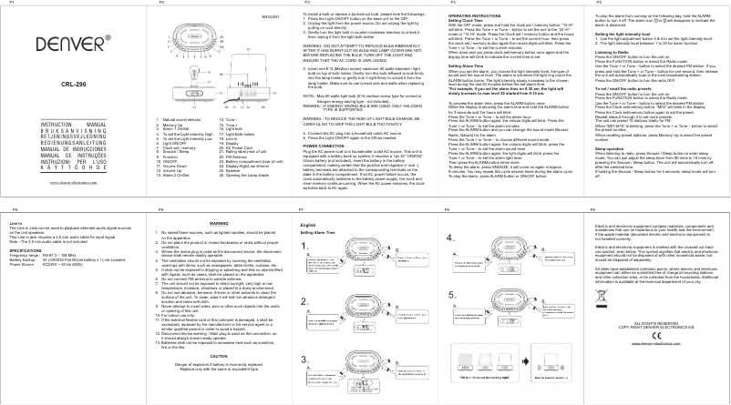 Página 1 del manual Manual de usuario Denver CRL-290