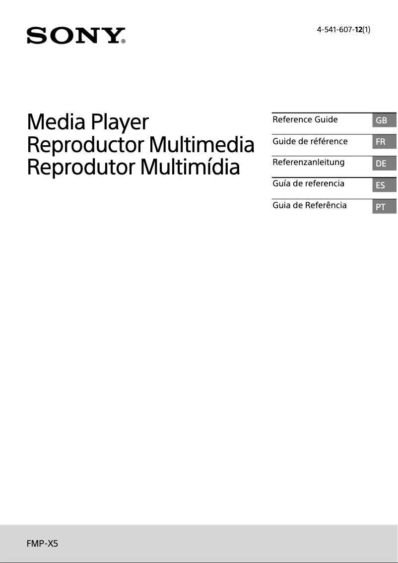 Imagen de la primera página del manual del dispositivo FMP-X5