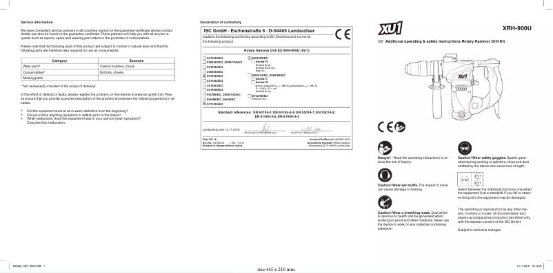 Página 1 del manual Manual de usuario XU1 XRH-900U