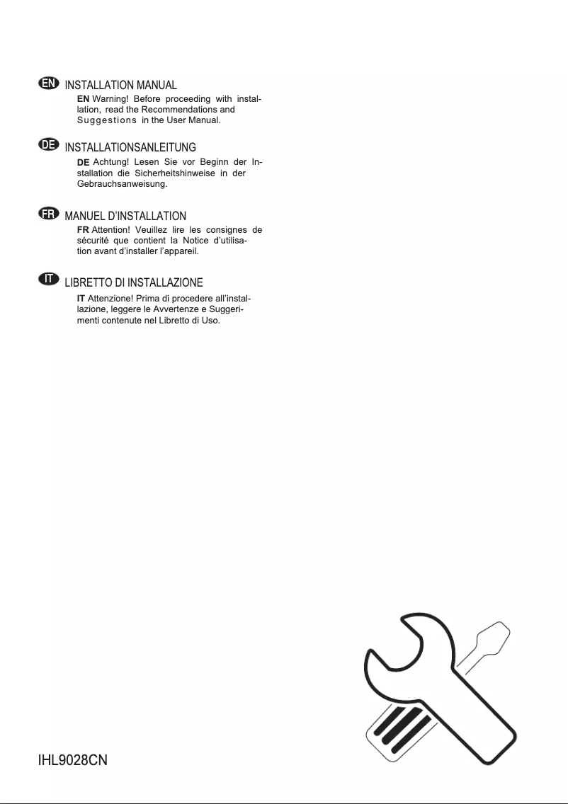 Página 1 del manual Guía de instalación Electrolux IHL9028CN