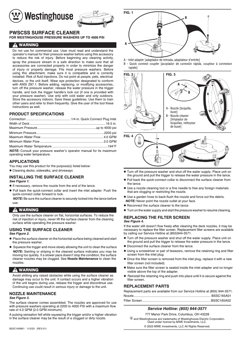Página nº 1 - Manual de usuario Westinghouse PWSCSS