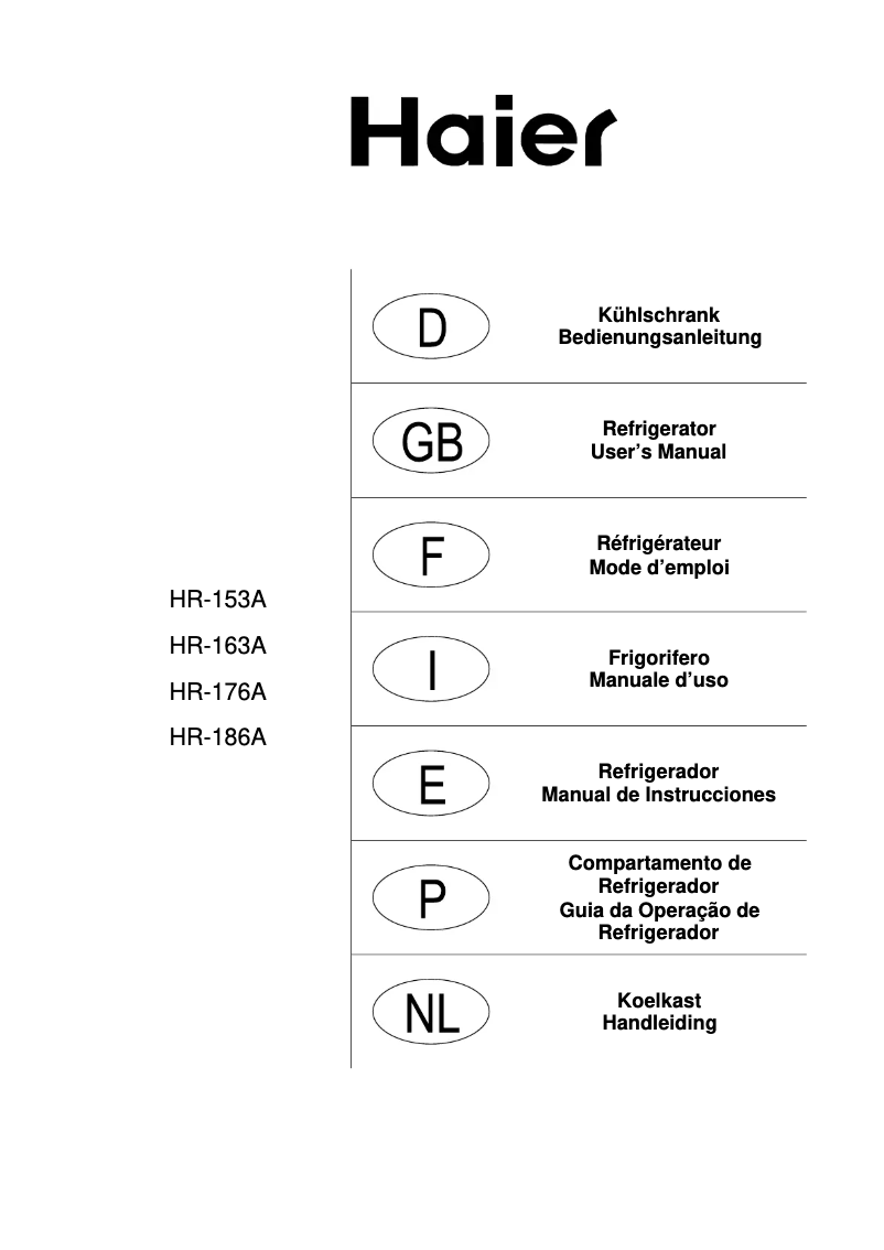 Imagen de la primera página del manual del dispositivo HRN-176AA