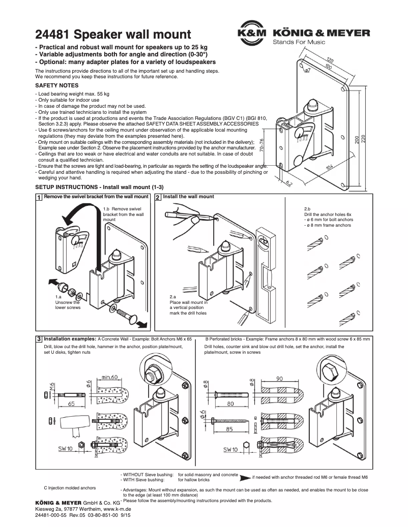 Página 1 del manual Manual de usuario K&M 24481