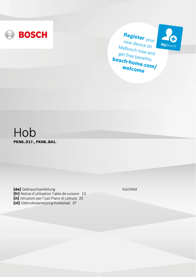 Página nº 1 - Manual de usuario Bosch PKN811D17E