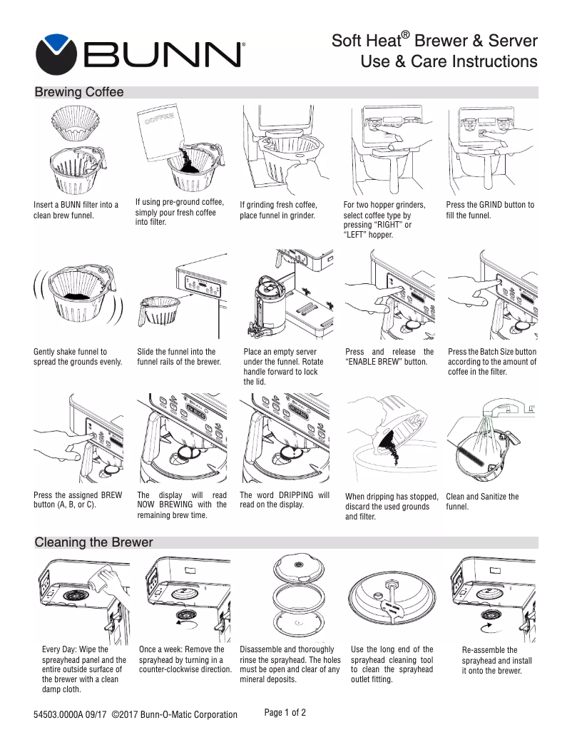 Página 1 del manual Manual de uso y mantenimiento Bunn ICB Infusion Series