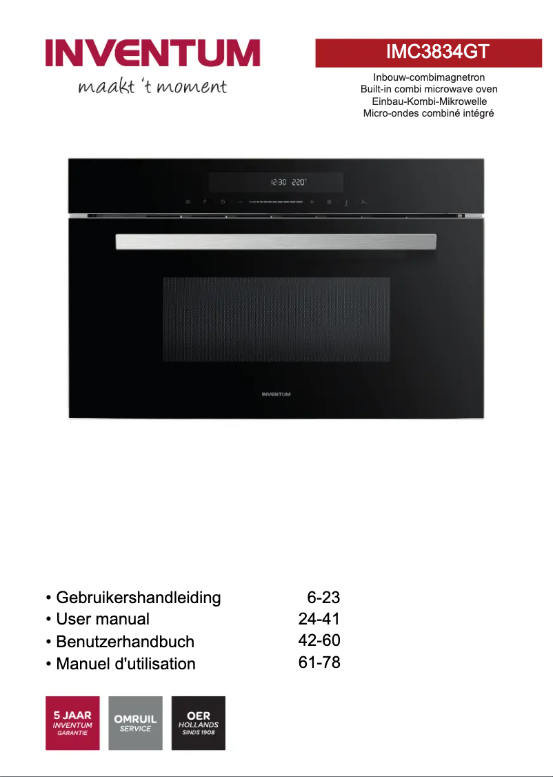 Página 1 del manual Manual de usuario Inventum IMC3834GT