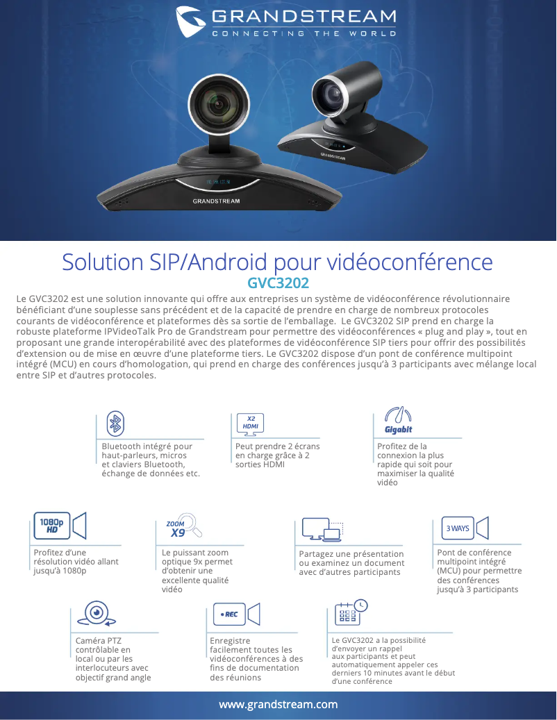 Página nº 1 - Ficha técnica Grandstream GVC3202