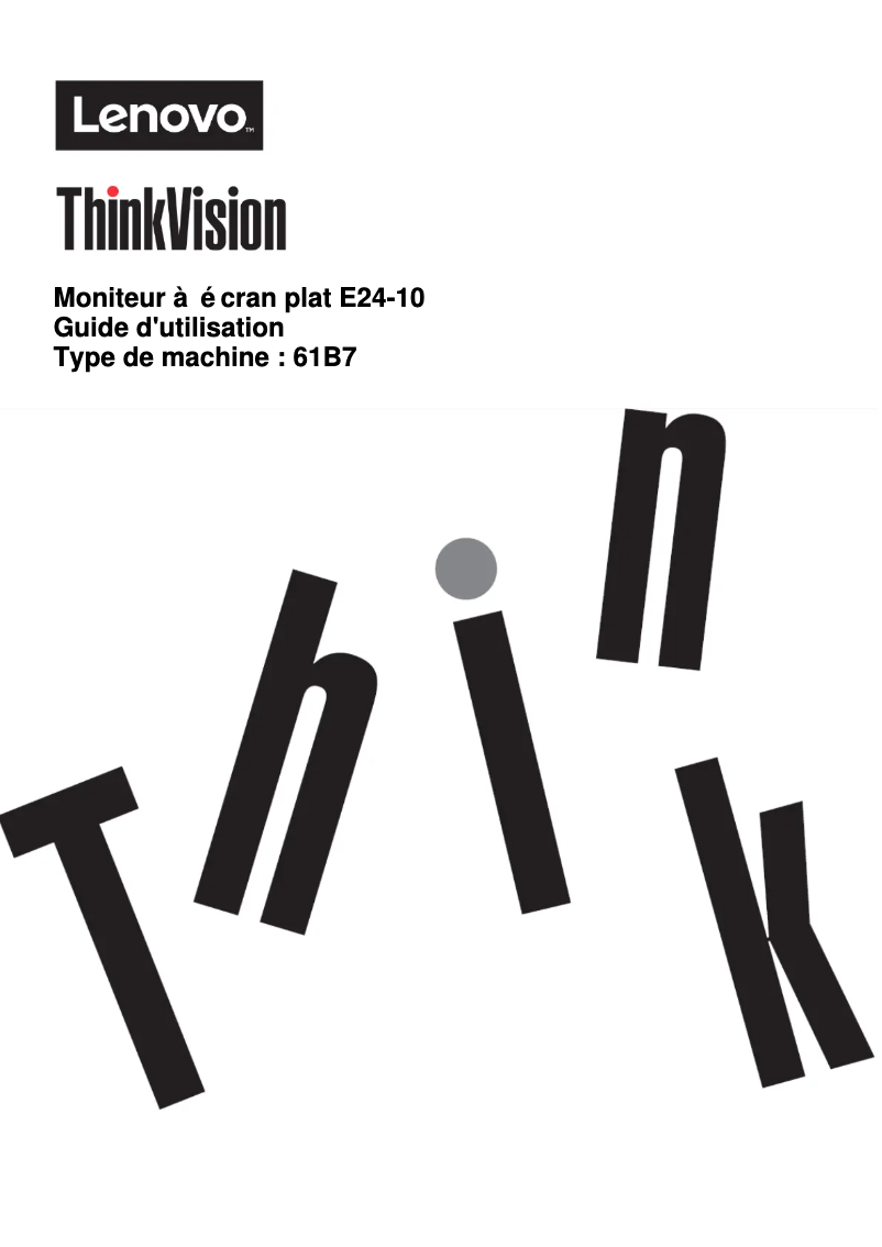 Imagen de la primera página del manual del dispositivo ThinkVision E24-10