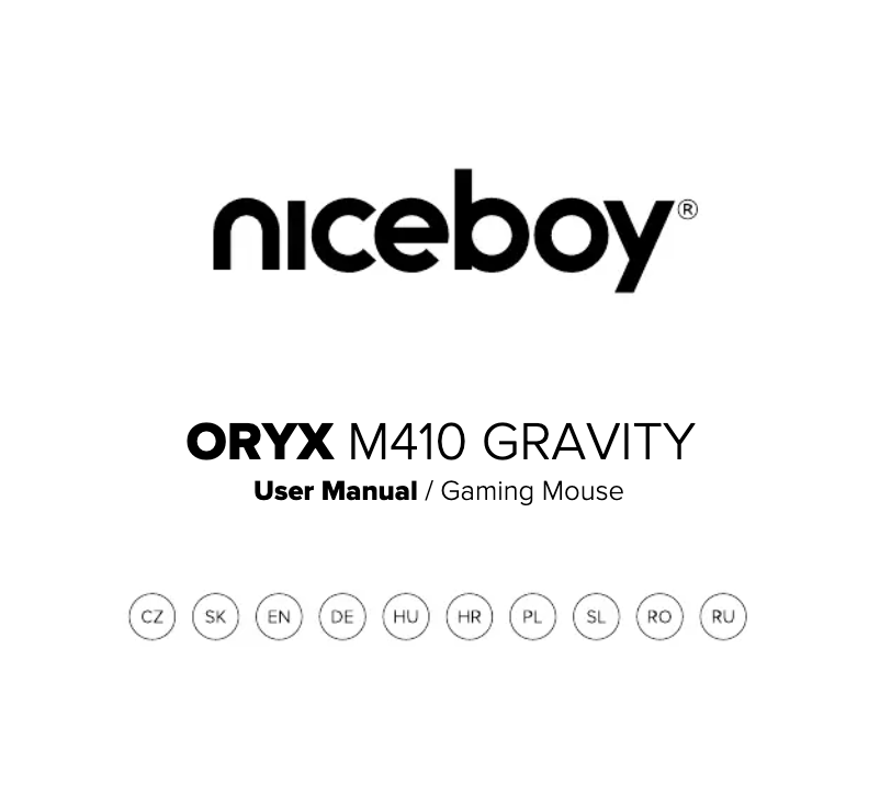 Imagen de la primera página del manual del dispositivo ORYX M410 Gravity